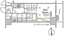 テラス御徒町 1Kの間取図画像
