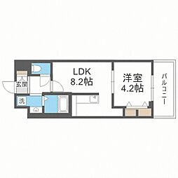 パルククレール博多 1LDKの間取図画像