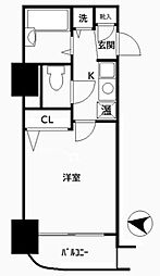ネオマイム横浜台町 1Kの間取図画像