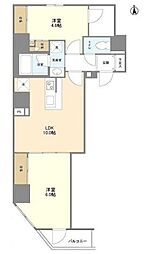 シェフルール新御徒町1 2LDKの間取図画像