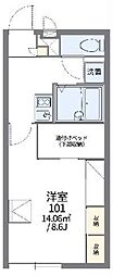 レオパレスリバーサイド五所 1Kの間取図画像