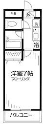 北綾瀬PSSビル 1Kの間取図画像