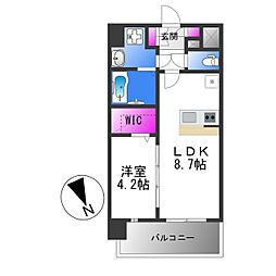 エスリード大阪平野プライム 6階1LDKの間取り