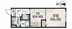 アルファ南千住 4階1DKの間取り