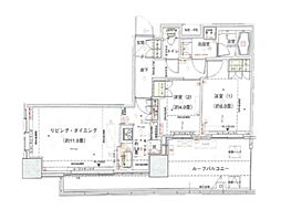 パークタワー池袋イーストプレイス 20階2LDKの間取り