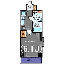 ガラ・ステージ芝公園駅前 6階1Kの間取り