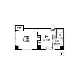 ダイヤモンドレジデンス日暮里 4階1DKの間取り