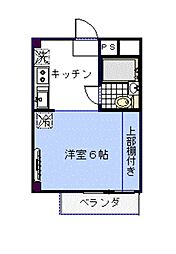 プランドール長尾B 1Kの間取図画像