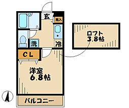 ピッコリーノ 2階1Kの間取り