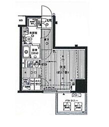 プレール・ドゥーク東京EASTV 2階1Kの間取り
