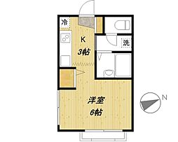 メゾンデフィーユ 1Kの間取図画像