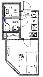 柏市北柏3丁目アパート 1Kの間取図画像