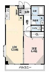 フラワーハイツフジミノ 1LDKの間取図画像