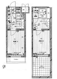 ルーブル中野富士見町伍番館 1階2Kの間取り