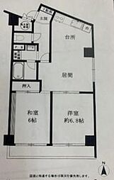 三鷹ロイヤルハイツ 3階2LDKの間取り