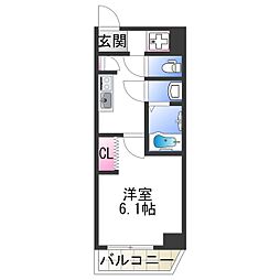SOAR IMAZATO 3階1Kの間取り