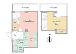 トゥール・ブラン 4階1LDKの間取り
