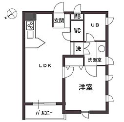 エルスタンザ中目黒 1LDKの間取図画像