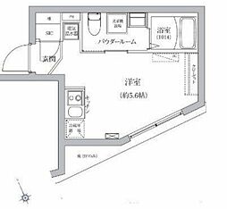 VERXEED STAIR NIPPORI 1階ワンルームの間取り
