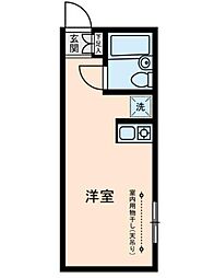 第二ソーポ 1階ワンルームの間取り