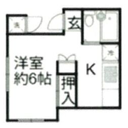 WALHUGEL 1Kの間取図画像