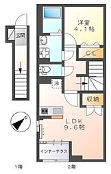 多摩区長尾新築アパート 1LDKの間取図画像