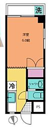 フラワーハイツ 1Kの間取図画像