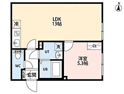 PARK LILA住吉 4階1LDKの間取り