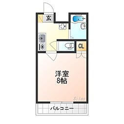 マタム 4階1Kの間取り