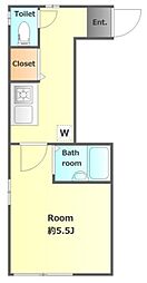タウンハウス野方 1階1Kの間取り