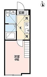 アザーレ・プラネ鶴川弐番館 1Kの間取図画像