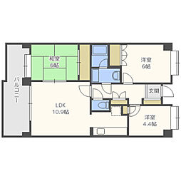 西新中央パーク・マンション 3LDKの間取図画像