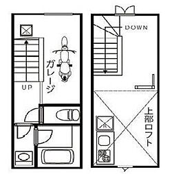 F-garage野方 1階ワンルームの間取り