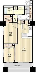 HF銀座レジデンスイースト 2階2LDKの間取り