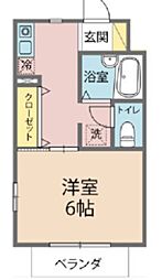 ポルシェ井土ヶ谷 1Kの間取図画像
