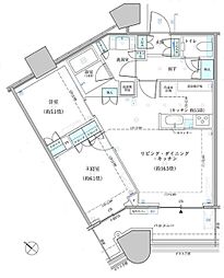 パークタワー勝どきサウス 2LDKの間取図画像
