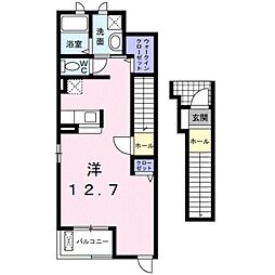 サニーライツI 2階ワンルームの間取り