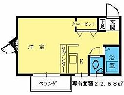 ピナクル笹原 ワンルームの間取図画像