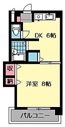 フローラ5 1DKの間取図画像