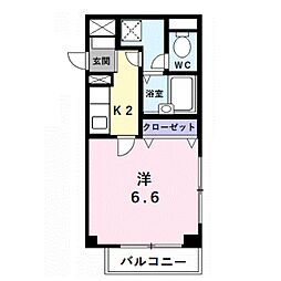 グランフォルム野尻 1Kの間取図画像