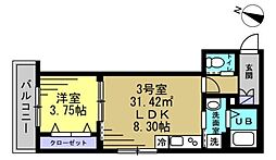 SUN HORIZON II 1階1LDKの間取り