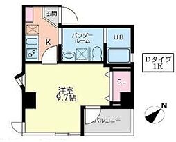 ラ・ヴィオレ東中野 5階1Kの間取り