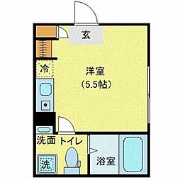 北総鉄道 新柴又駅 徒歩3分の賃貸マンション 3階ワンルームの間取り
