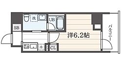 クレヴィスタ坂東橋III 1Kの間取図画像