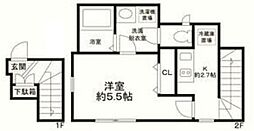 Opus II 2階1Kの間取り