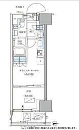 パークアクシス品川天王洲アイル 4階1DKの間取り
