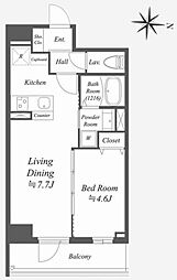 AlphaPrime東陽町 1LDKの間取図画像