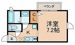 アリア八千代台 2階1Kの間取り