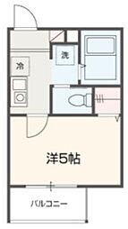 ゴールデンハウス平井 2階1Kの間取り