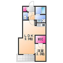 ジーメゾン岸和田ラクセル 1LDKの間取図画像
